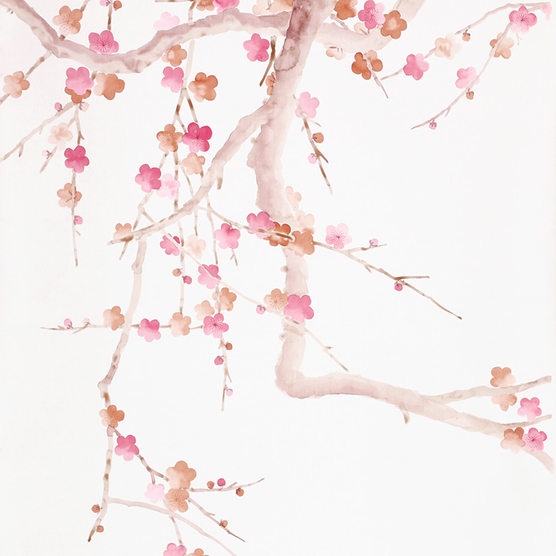 Обои ручная роспись Plum Blossom Bleached on Bleached White dyed silk Обои ручная роспись Plum Blossom Bleached on Bleached White dyed silk в Брянске | Loft Concept