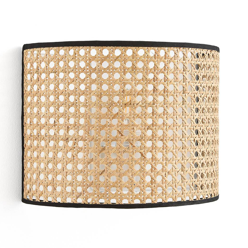 Бра Ottar Wicker Rattan beige black Бежевый Черный Бра Ottar Wicker Rattan beige black Бежевый Черный в Брянске | Loft Concept