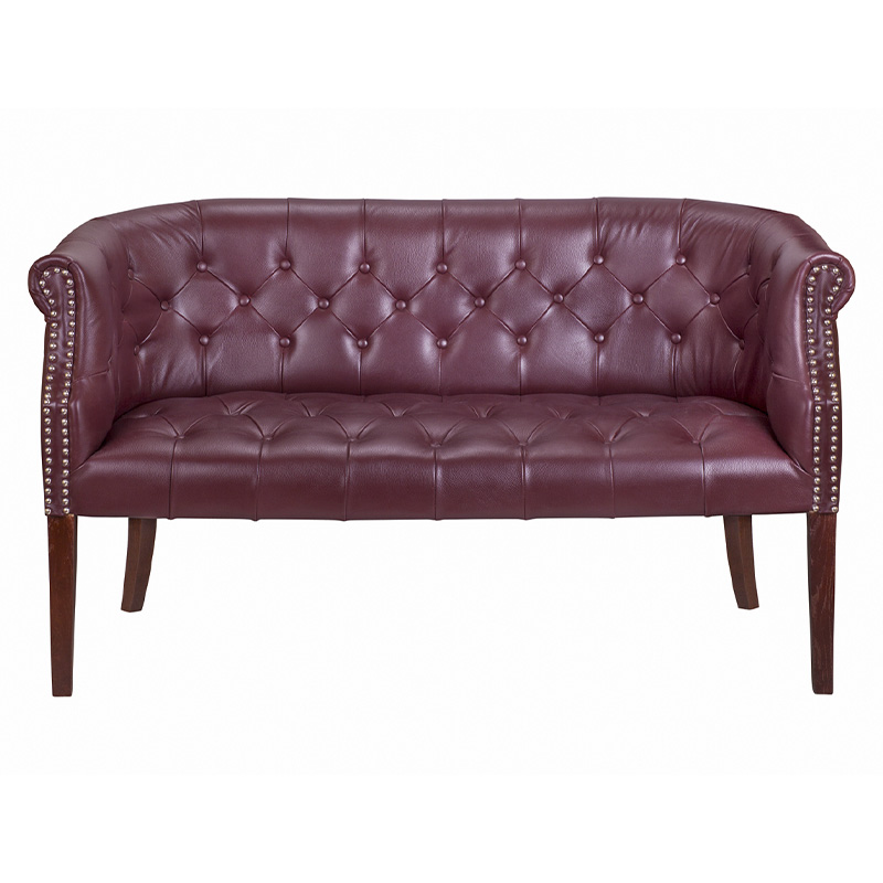 Диван из натуральной кожи на 4-х деревянных ножках из массива бука Chloe Leather Seating vine Бордовый Коричневый Диван из натуральной кожи на 4-х деревянных ножках из массива бука Chloe Leather Seating vine Бордовый Коричневый в Брянске | Loft Concept
