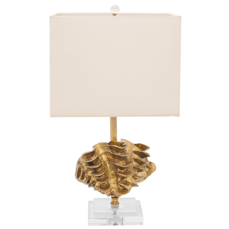 Настольная лампа Golden Shell Table Lamp с абажуром Белый Золотой Прозрачный Бежевый Настольная лампа Golden Shell Table Lamp с абажуром Белый Золотой Прозрачный Бежевый в Брянске | Loft Concept