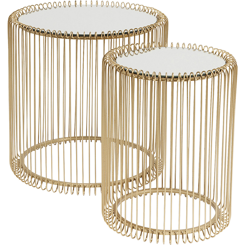 Комплект приставных столов Mirror Surface Brass Tables Латунь Зеркало Комплект приставных столов Mirror Surface Brass Tables Латунь Зеркало в Брянске | Loft Concept
