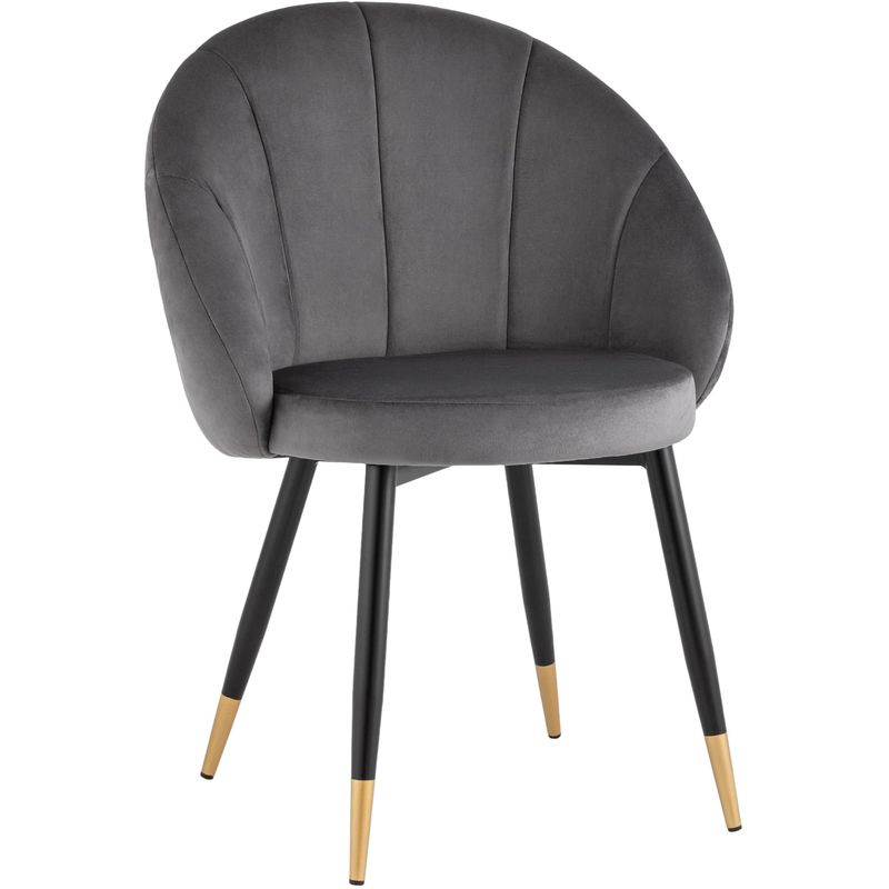 Стул Alberto Chair Серый Велюр Серый Черный Золотой Стул Alberto Chair Серый Велюр Серый Черный Золотой в Брянске | Loft Concept