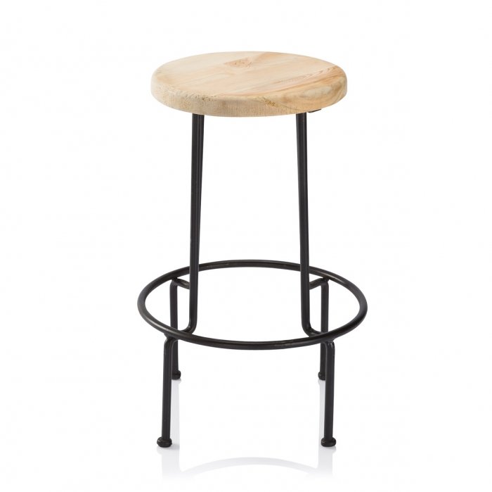 Барный стул Industrial Iron Linden Bar Stool Древесина Черный Барный стул Industrial Iron Linden Bar Stool Древесина Черный в Брянске | Loft Concept