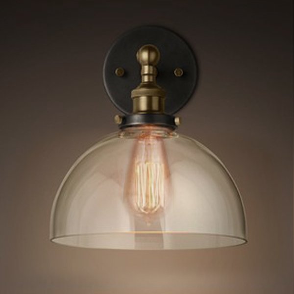 Бра Factory Filament Glass Dome Sconce Прозрачный Бронза Черный в Брянске | Loft Concept 
