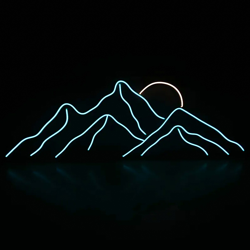Неоновая настенная лампа Mountains Neon Wall Lamp Прозрачный Бирюзовый Оранжевый Неоновая настенная лампа Mountains Neon Wall Lamp Прозрачный Бирюзовый Оранжевый в Брянске | Loft Concept