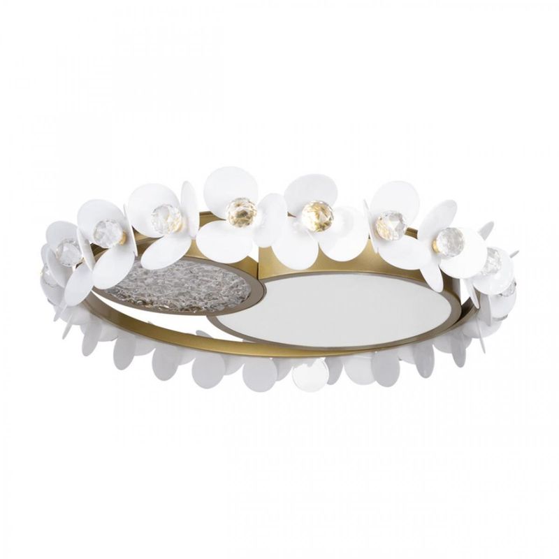 Потолочный светильник Белые Цветы White Flowers Ceiling lamp D 56 Белый Золотой Потолочный светильник Белые Цветы White Flowers Ceiling lamp D 56 Белый Золотой в Брянске | Loft Concept