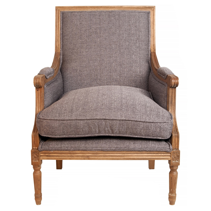 Кресло William Classical Armchair grey flax Серый Коричневый Кресло William Classical Armchair grey flax Серый Коричневый в Брянске | Loft Concept