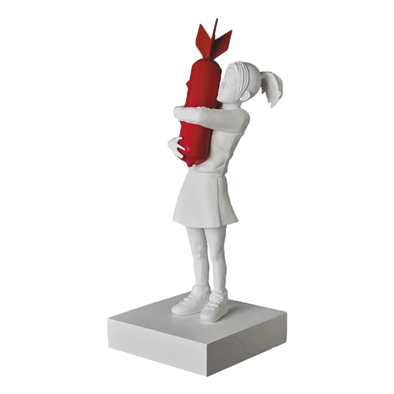Статуэтка Banksy Bomb Hugger Sculpture Red Белый Красный Статуэтка Banksy Bomb Hugger Sculpture Red Белый Красный в Брянске | Loft Concept