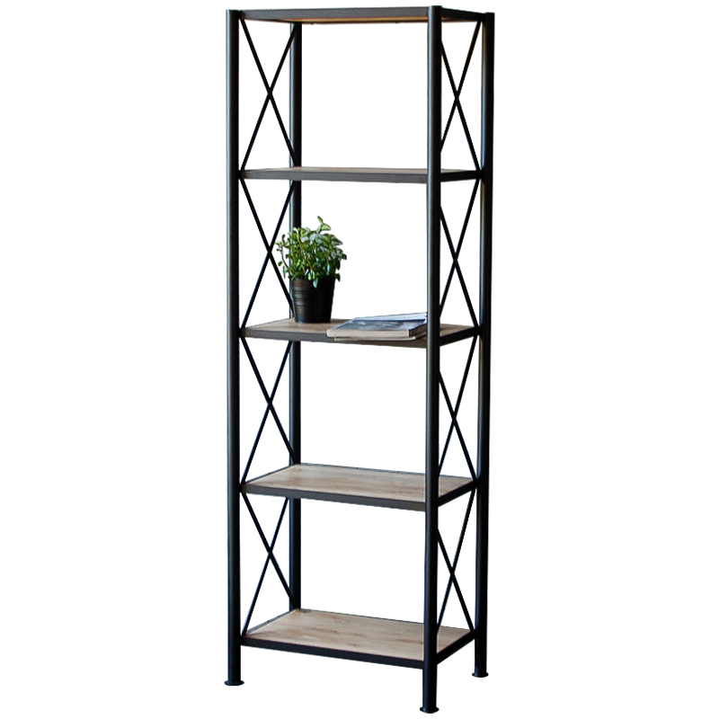 Стеллаж Pheobe Industrial Metal Rust Rack Черный Древесина Стеллаж Pheobe Industrial Metal Rust Rack Черный Древесина в Брянске | Loft Concept