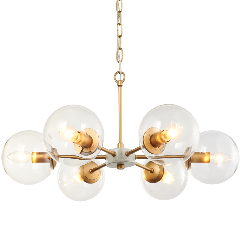 Люстра Monique Chandelier 65 Золотой Белый Прозрачный Люстра Monique Chandelier 65 Золотой Белый Прозрачный в Брянске | Loft Concept