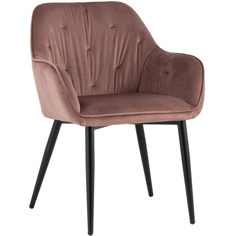 Стул CHANTAL Chair капитоне Пыльно-Розовый Велюр Розовый пастельный Черный Стул CHANTAL Chair капитоне Пыльно-Розовый Велюр Розовый пастельный Черный в Брянске | Loft Concept