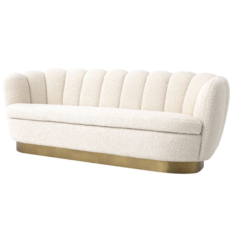 Диван Eichholtz Sofa Mirage faux shearling Белый Латунь Диван Eichholtz Sofa Mirage faux shearling Белый Латунь в Брянске | Loft Concept