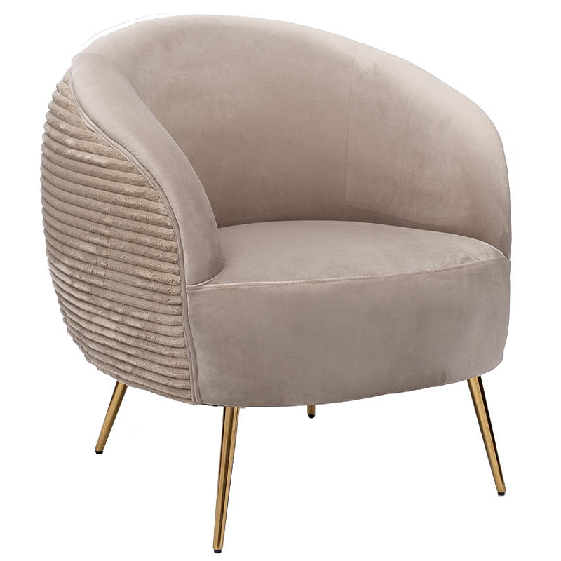 Кресло Ffion Armchair Бежево-серый Золотой Кресло Ffion Armchair Бежево-серый Золотой в Брянске | Loft Concept
