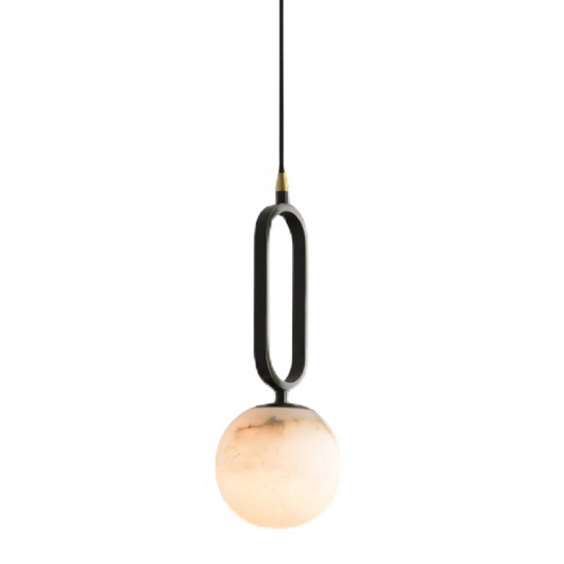 Подвесной светильник Reine Marble Hanging Lamp Черный Белый Мрамор Bianco Латунь Подвесной светильник Reine Marble Hanging Lamp Черный Белый Мрамор Bianco Латунь в Брянске | Loft Concept
