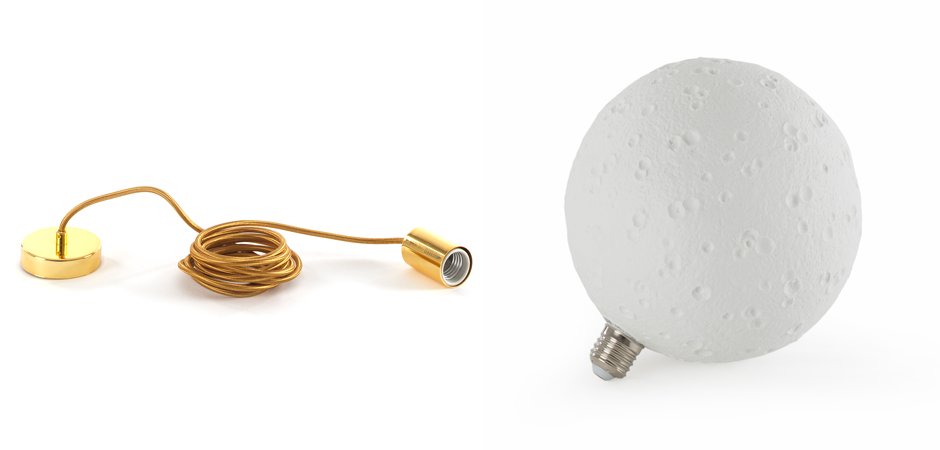 Подвесной светильник Seletti Moon Bulb Big Подвесной светильник Seletti Moon Bulb Big - Loft-Concept в Брянске