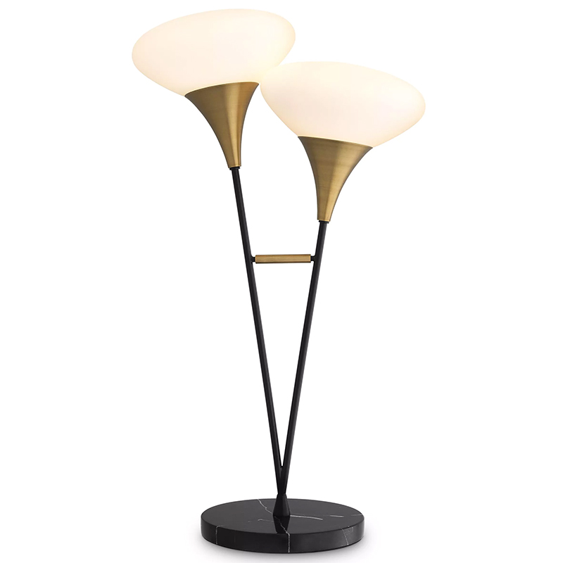 Настольная лампа Eichholtz Table Lamp Duco Белый Черный Латунь Черный Мрамор Nero Настольная лампа Eichholtz Table Lamp Duco Белый Черный Латунь Черный Мрамор Nero в Брянске | Loft Concept