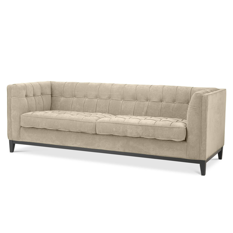 Диван Eichholtz Sofa Aldgate Greige Бежево-серый Черный Диван Eichholtz Sofa Aldgate Greige Бежево-серый Черный в Брянске | Loft Concept