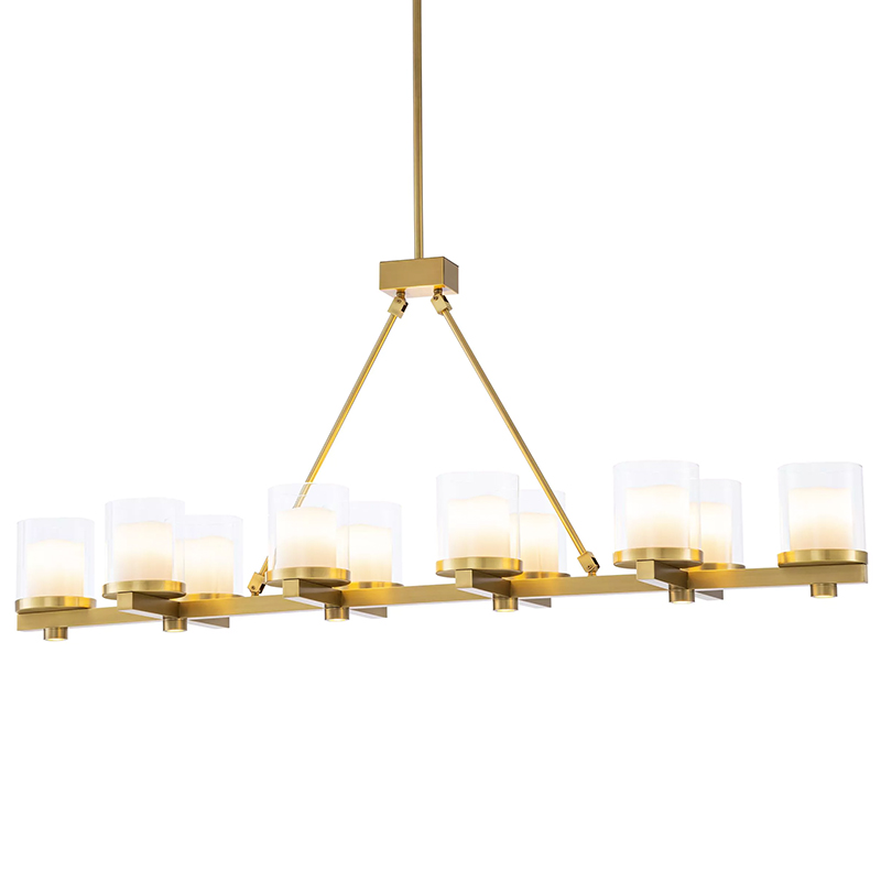Люстра Eichholtz Chandelier Donovan Brass Латунь Белый Прозрачное Стекло Люстра Eichholtz Chandelier Donovan Brass Латунь Белый Прозрачное Стекло в Брянске | Loft Concept