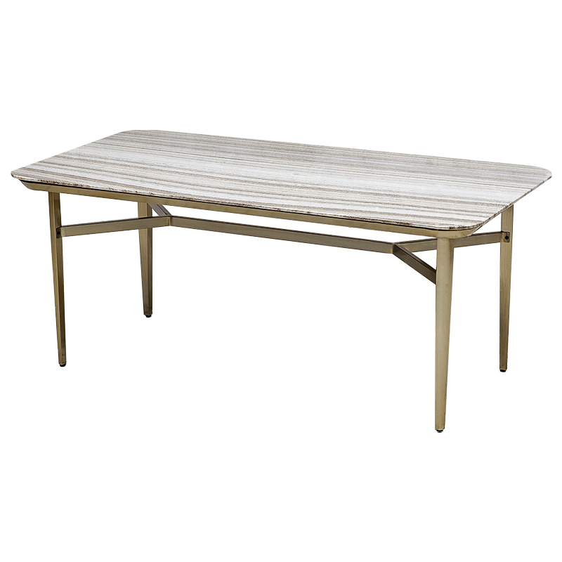 Стол Cisneros Marble Dinner Table с мраморной столешницей Бежево-серый Золотой Стол Cisneros Marble Dinner Table с мраморной столешницей Бежево-серый Золотой в Брянске | Loft Concept