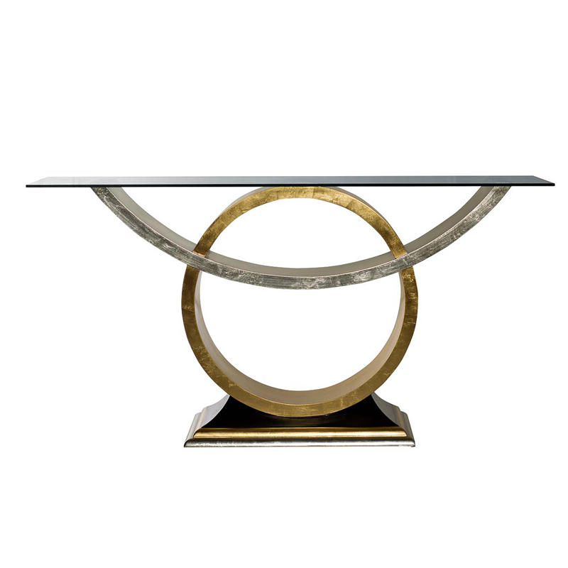 Консоль Wooden Base Gold & Silver Золотой Серебро винтаж Консоль Wooden Base Gold & Silver Золотой Серебро винтаж в Брянске | Loft Concept