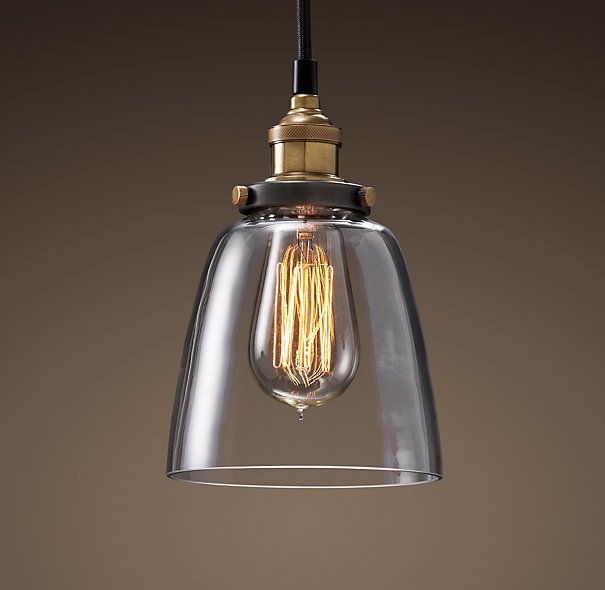 Подвесной светильник Loft Clear Glass Cloche Черный Подвесной светильник Loft Clear Glass Cloche Черный в Брянске | Loft Concept