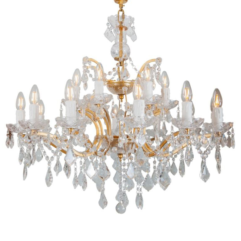 Люстра 19th c. Rococo IRON & CLEAR CRYSTAL GOLD Chandelier 18 Золотой Прозрачное Стекло Люстра 19th c. Rococo IRON & CLEAR CRYSTAL GOLD Chandelier 18 Золотой Прозрачное Стекло в Брянске | Loft Concept