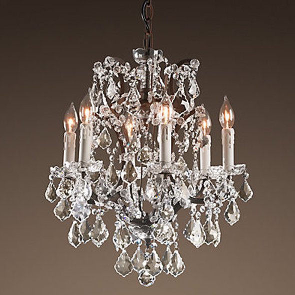 Люстра 19TH C. ROCOCO IRON & CLEAR CRYSTAL 6 Прозрачное Стекло Бурая ржавчина Люстра 19TH C. ROCOCO IRON & CLEAR CRYSTAL 6 Прозрачное Стекло Бурая ржавчина в Брянске | Loft Concept