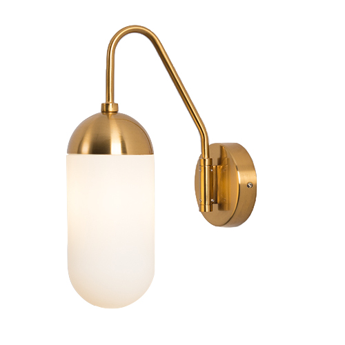 Бра Pelle Sconce short Gooseneck Clear Shade Латунь Белый Бра Pelle Sconce short Gooseneck Clear Shade Латунь Белый в Брянске | Loft Concept