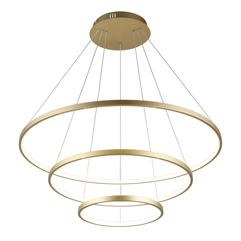 Люстра Ring Horizontal Trio Gold Золотой Люстра Ring Horizontal Trio Gold Золотой в Брянске | Loft Concept