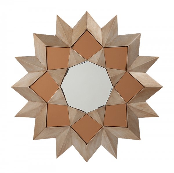 Зеркало-солнце Polygonal Sun Коричневый Зеркало-солнце Polygonal Sun Коричневый в Брянске | Loft Concept