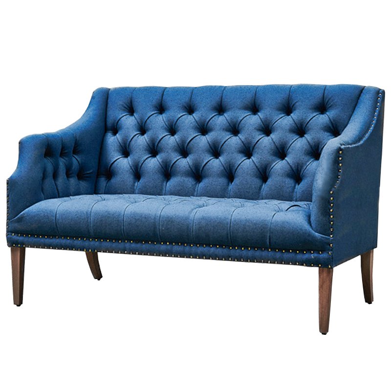 Диван Morton Capitone Sofa Диван синий лен Синий Диван Morton Capitone Sofa Диван синий лен Синий в Брянске | Loft Concept