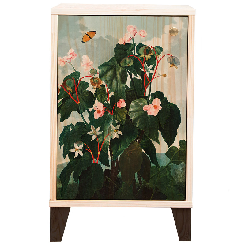 Тумба с цветочным изображением Floral Print Nighstand Natural Бежевый Мульти Зеленый Тумба с цветочным изображением Floral Print Nighstand Natural Бежевый Мульти Зеленый в Брянске | Loft Concept