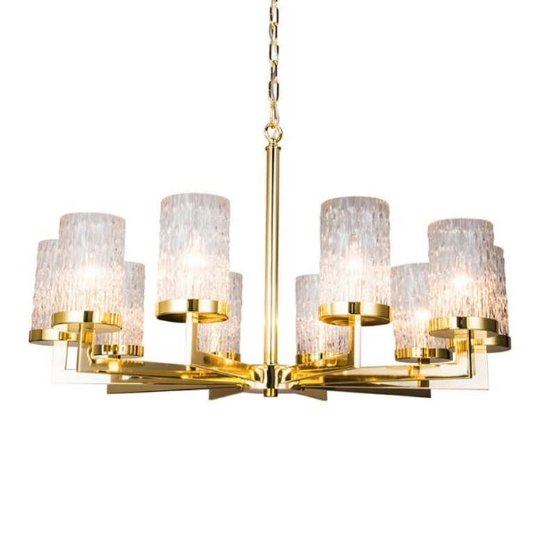 Люстра Kelly Gold с Рельефным Стеклом Золотой Люстра Kelly Gold с Рельефным Стеклом Золотой в Брянске | Loft Concept