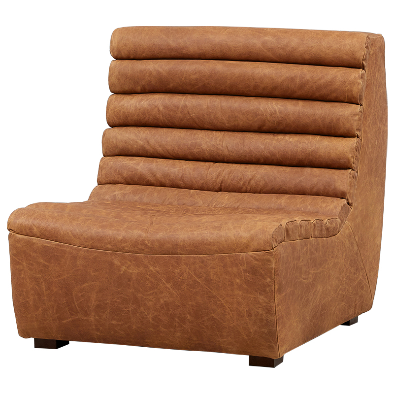 Модульное кожаное кресло Beaumont Lounge Leather Armchair Коричневый Модульное кожаное кресло Beaumont Lounge Leather Armchair Коричневый в Брянске | Loft Concept