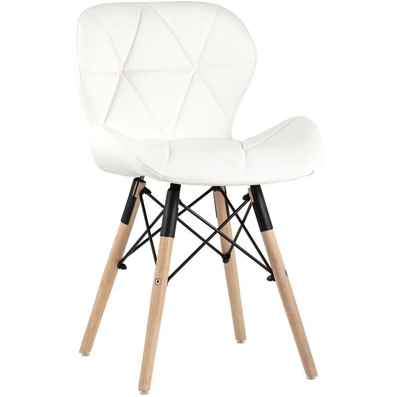 Стул Jeroen Chair Белая Экокожа Белый Древесина Черный Стул Jeroen Chair Белая Экокожа Белый Древесина Черный в Брянске | Loft Concept