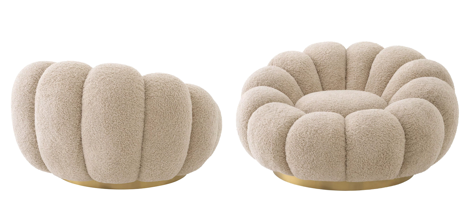 Кресло Eichholtz Swivel Chair Mello Canberra Sand - фото