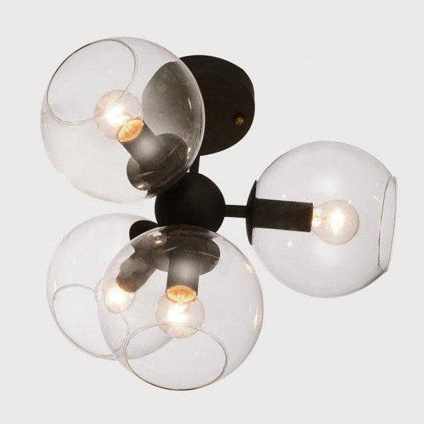 Потолочный светильник Sphere Cumulus Glass Top Черный Потолочный светильник Sphere Cumulus Glass Top Черный в Брянске | Loft Concept
