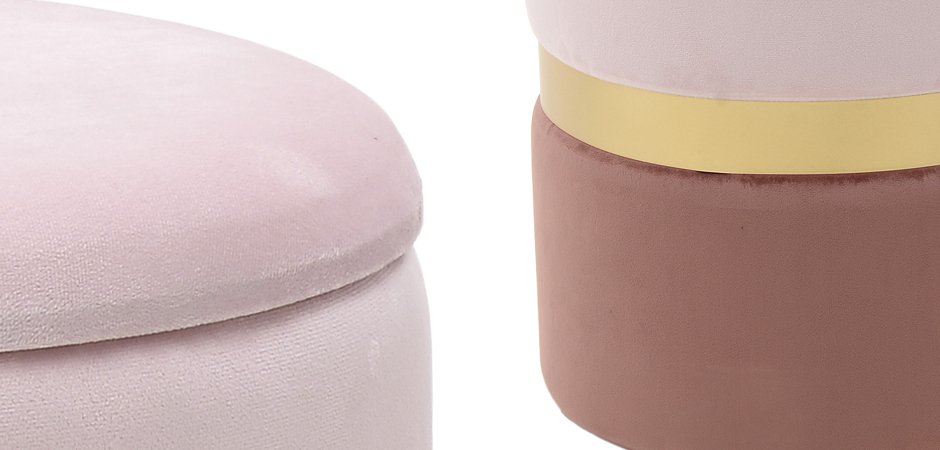 Комплект пуфов Golden Belt Soft Pink & Deep Pink Комплект пуфов Golden Belt Soft Pink & Deep Pink - Loft-Concept в Брянске