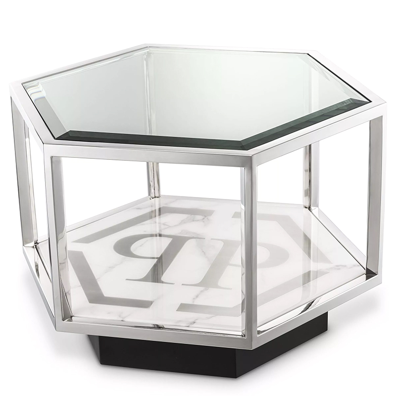 Приставной стол Philipp Plein Side Table Falcon View Chrome Хром Белый Мрамор Bianco Серый Черный Прозрачное Стекло Приставной стол Philipp Plein Side Table Falcon View Chrome Хром Белый Мрамор Bianco Серый Черный Прозрачное Стекло в Брянске | Loft Concept