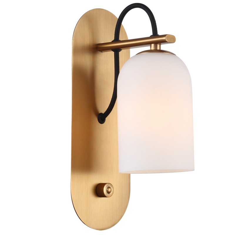 Бра Pyrrhus Sconce Латунь Белое матовое стекло Бра Pyrrhus Sconce Латунь Белое матовое стекло в Брянске | Loft Concept