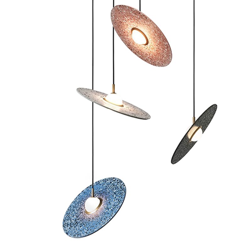 Подвесной светильник Stone Disc Haning Pendant Серый Синий Черный Розовый (Rose) Подвесной светильник Stone Disc Haning Pendant Серый Синий Черный Розовый (Rose) в Брянске | Loft Concept