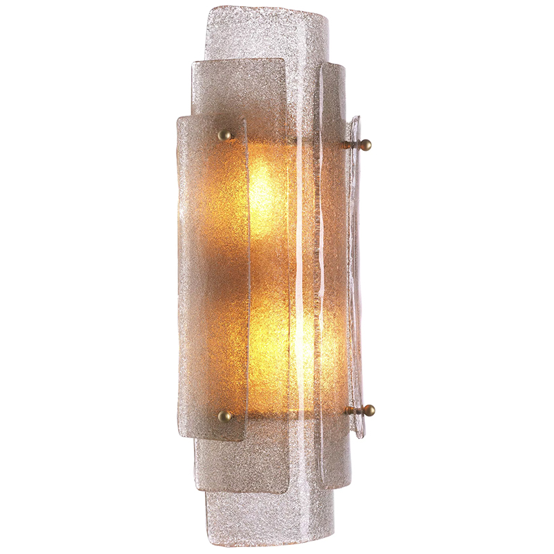 Бра Eichholtz Wall Lamp Sylvester Латунь Стекло Смок в Брянске | Loft Concept 