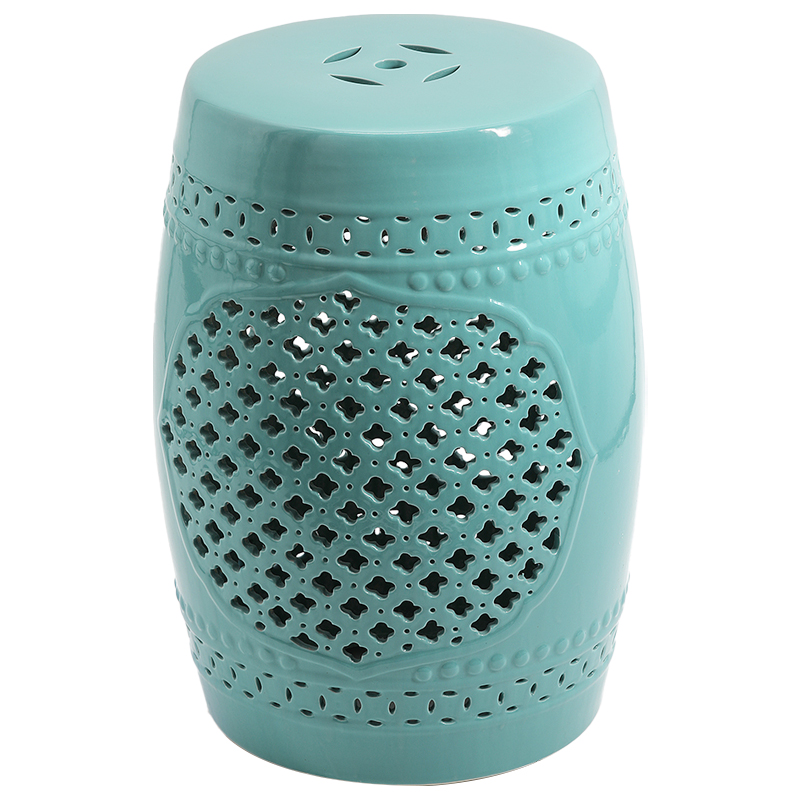 Керамический табурет Quatrefoil Garden Stool - Turquoise Бирюзовый Керамический табурет Quatrefoil Garden Stool - Turquoise Бирюзовый в Брянске | Loft Concept