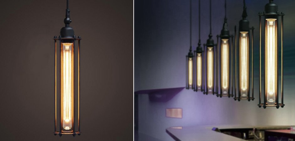 Подвесной светильник Loft Industrial Edison Cage Vetrical Momo Подвесной светильник Loft Industrial Edison Cage Vetrical Momo - Loft-Concept в Брянске