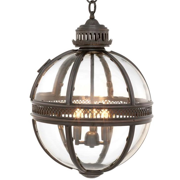 Люстра Lantern Residential Bronze M Темная бронза Прозрачное Стекло Люстра Lantern Residential Bronze M Темная бронза Прозрачное Стекло в Брянске | Loft Concept