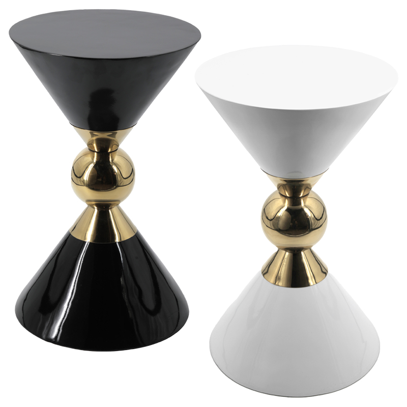 Приставной столик CANAAN ACCENT Table Черный Белый Золотой в Брянске | Loft Concept 