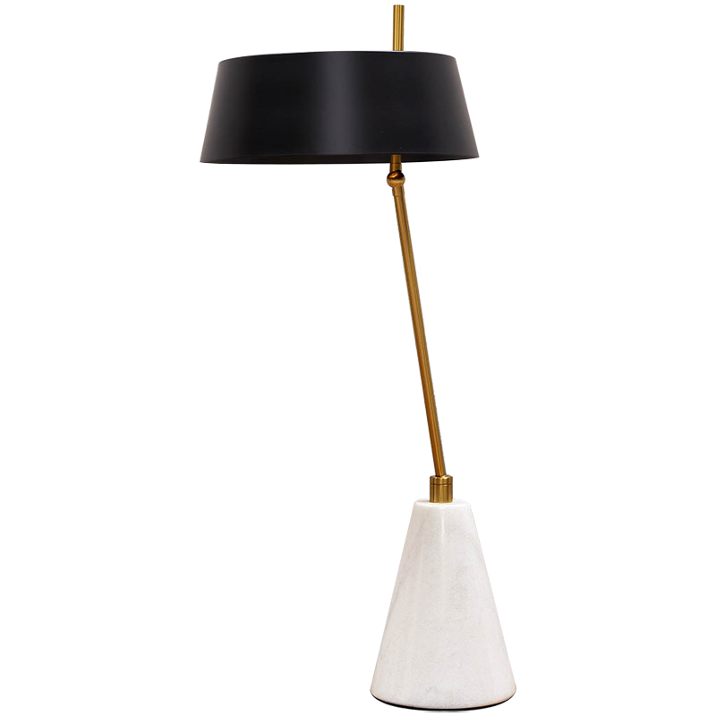 Настольная лампа с черным металлическим абажуром Dominique Table Lamp Черный Золотой Белый Настольная лампа с черным металлическим абажуром Dominique Table Lamp Черный Золотой Белый в Брянске | Loft Concept