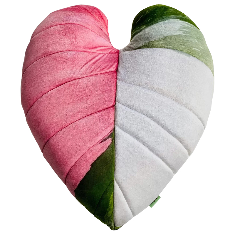 Декоративная подушка Botanical Cushion Filodendron Pink Princess Зеленый Белый Розовый Декоративная подушка Botanical Cushion Filodendron Pink Princess Зеленый Белый Розовый в Брянске | Loft Concept