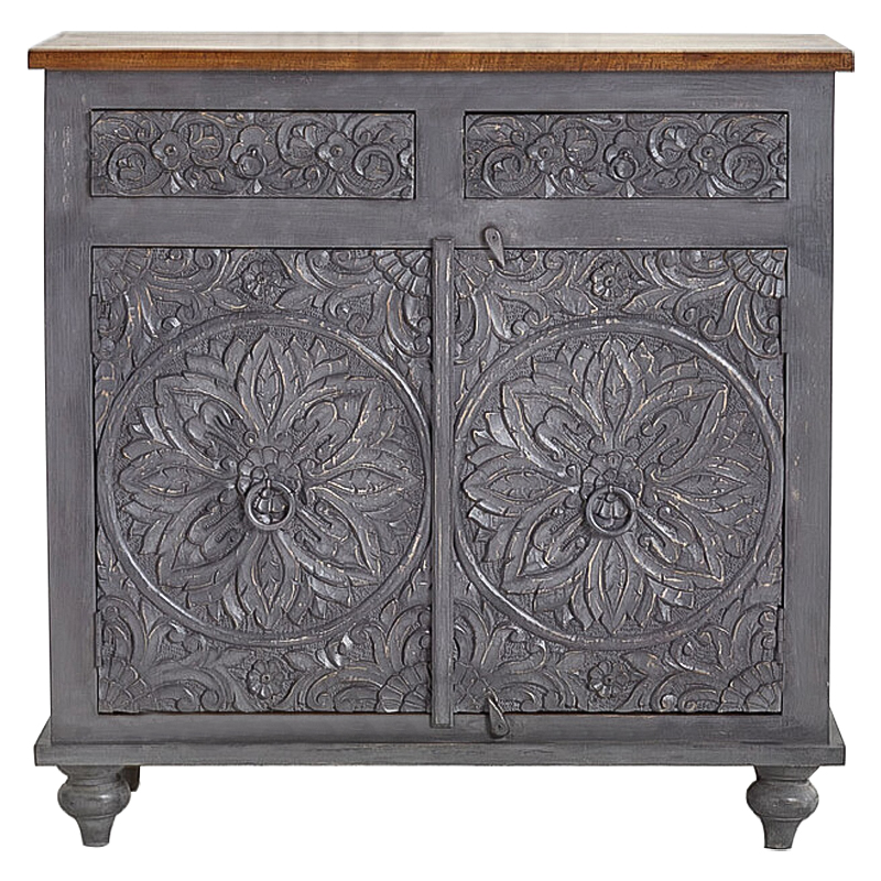 Комод Indian Antique White Furniture Chest of Drawers Kara серый Серый Коричневый Комод Indian Antique White Furniture Chest of Drawers Kara серый Серый Коричневый в Брянске | Loft Concept