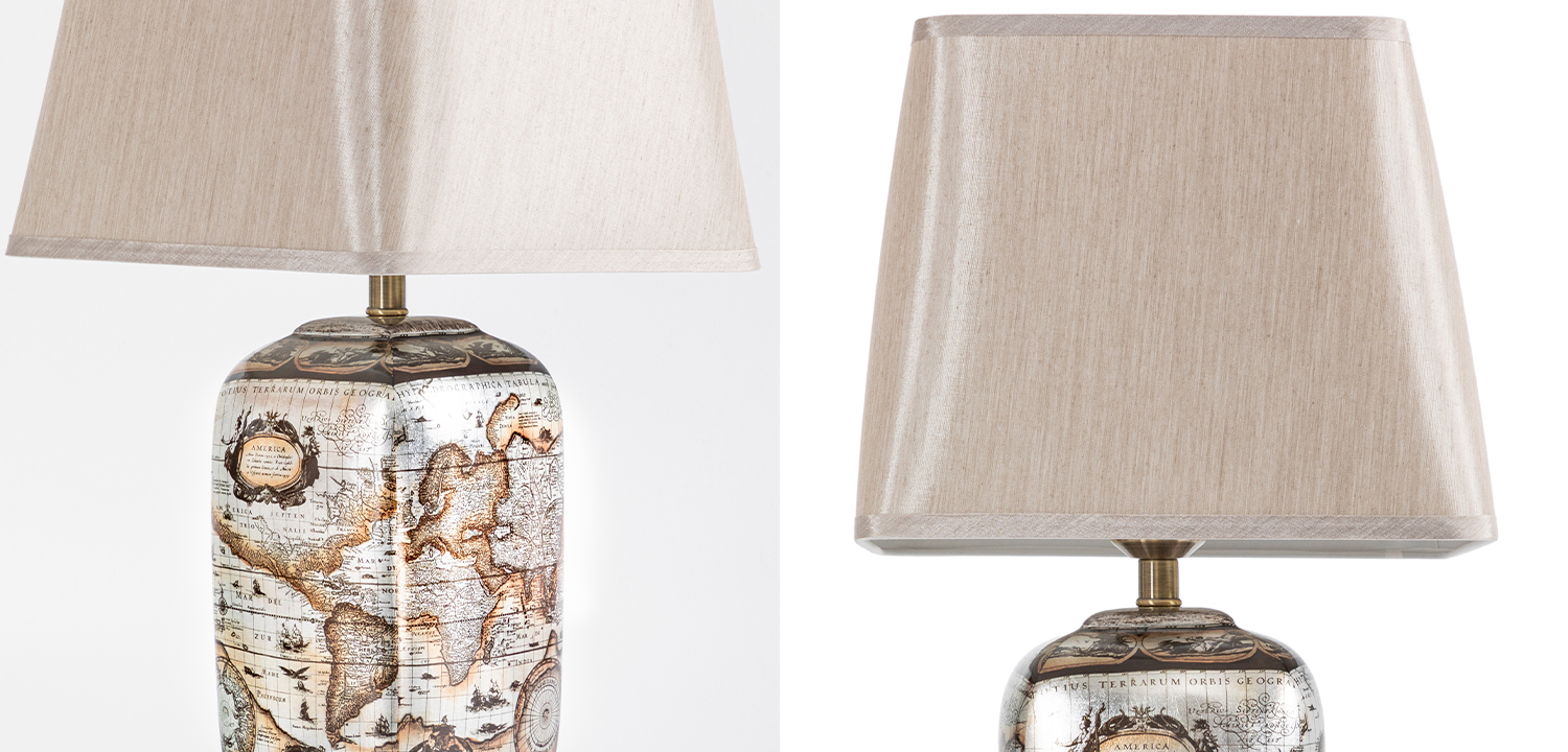 Настольная лампа Vintage World Map Lampshade - фото